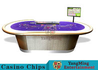 Professional Luxury Baccarat Poker Game Table With Chip Tray For 9 Players