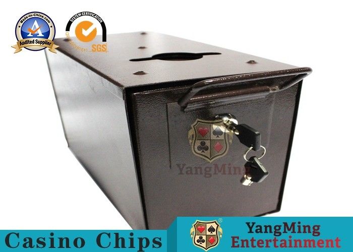 Caixa de jogo da gota do dinheiro do casino do metal da tabela do pôquer com luva & fechamentos para o suporte do dinheiro da tabela do pôquer