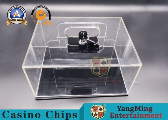 Texas Club Custom 400 Pieces Round Clay Anti-Counterfeiting Chips Coin Box Transparent Acrylic Lockable Portable Case
