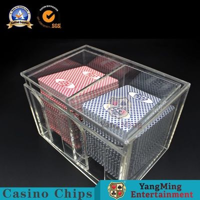 Transparent Thick Acrylic Casino Game Accessories 8 Pairs Of Solitaire