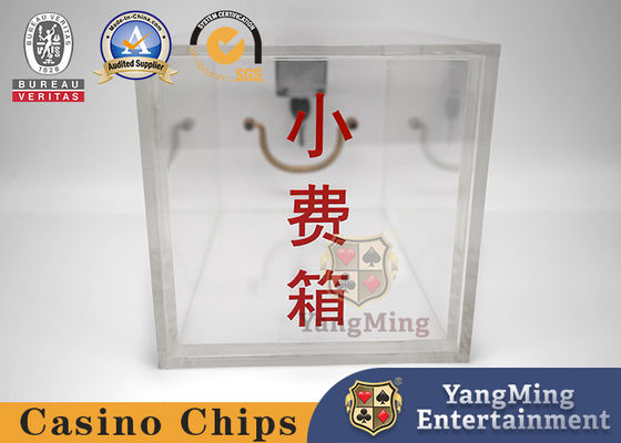 Transparent Acrylic Casino Game Lockable Money Box Customizable