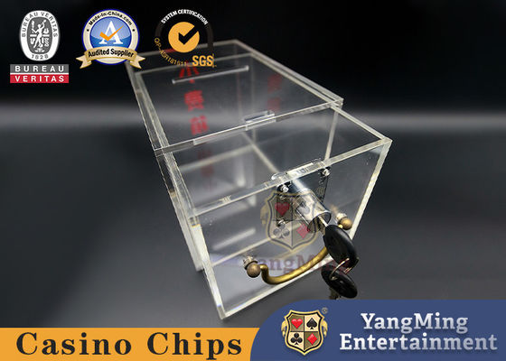 Transparent Acrylic Casino Game Lockable Money Box Customizable