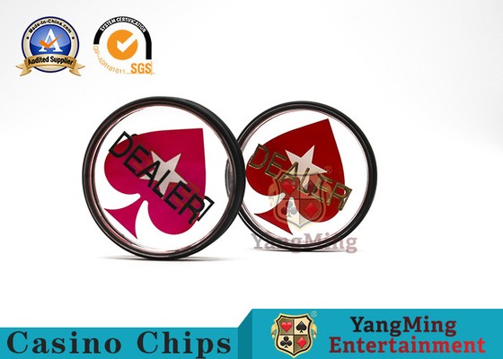 comprar Marcadores de dupla face esculpidos fundo acrílico transparente personalizado mesa de pôquer Texas Hold'em botão de dealer Fabricação em linha