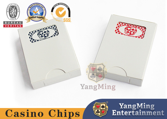 comprar Fábrica original cartões profissionais personalizados do pôquer do casino no ponto duplo vermelho e azul da cor disponível para a personalização Fabricação em linha