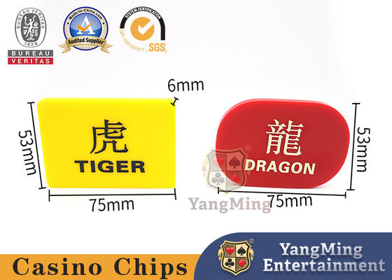 comprar cartão cinzelado acrílico de Dragon Tiger Poker Table Game Positioning do ABS de 6mm Dragon Tiger Marker Fabricação em linha