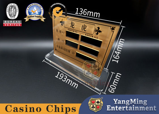 comprar Acessórios acrílicos Dragon Tiger Poker Game Table Limit do jogo do casino da tela de seda que aposta o sinal Fabricação em linha