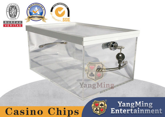 comprar Caixa de cartão de lixo acrílica transparente fechável Caixa de presente de jogo de mesa de cassino Fabricação em linha