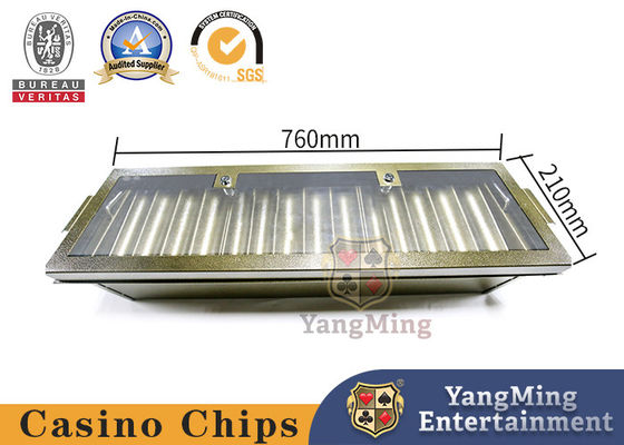 comprar Metal Revestido Amarelo 14 Grade Chip Tray Dupla Camada Bloqueado Poker Chip Float Fabricação em linha