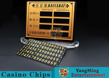 comprar Sinal material de cobre puro de Bet Card Casino Table Limit do entretenimento da tabela do pôquer da bacará com colagem do ímã Fabricação em linha