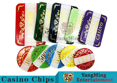 comprar O pôquer numerado estilo Chip Set Bright Color With do casino personalizou o logotipo da cópia Fabricação em linha