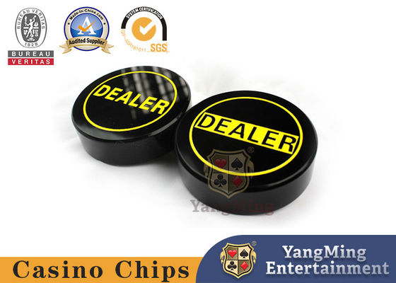 comprar Black Acrylic dealer Texas Poker Table Game Cartão de posicionamento gravado de dois lados Fabricação em linha
