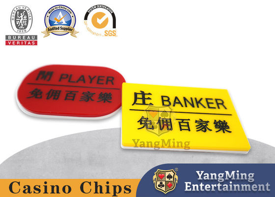 comprar Novo Baccarat Casino Poker Cartão de Aposta Vermelho Amarelo Desenho de Jogador Acrílico e Banqueiro Fabricação em linha