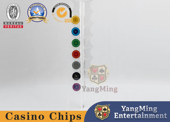 comprar Macau Casino Vertical 16 Chip Holder Transparente Acrílico Design 40mm Rodas Poker Chips Fabricação em linha