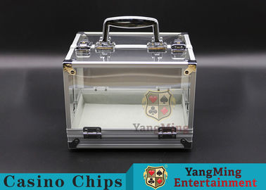 comprar Punho aberto Texas Chip Lockable Cash Box do dobro 600PCS/sala alta da xadrez da transparência do quadro liga de alumínio Fabricação em linha