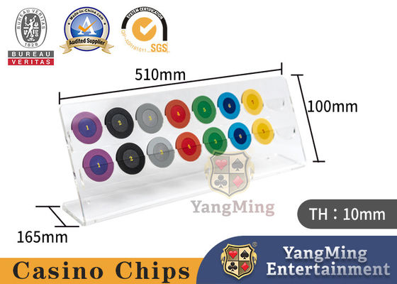comprar Tabela de poker de roleta, topo de mesa, suporte de fichas, suportes de fichas de poker transparentes de acrílico de 40 mm Fabricação em linha