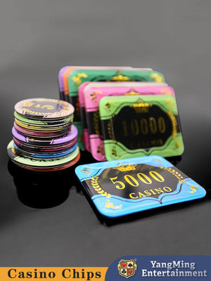 comprar Texas Baccarat Table Casino Poker Chips Acrylic Gold Stamping Customized Fabricação em linha