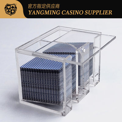 comprar Novo e melhorado acrílico dois compartimentos oito decks caixa de cartões lixo baccarat jogo de azar caixa de cartões lixo Fabricação em linha