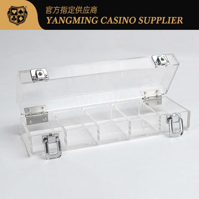 comprar Acrílico 100 PCS 50mm Transparente Poker Chip Tray Baccarat Texas Hold'em Jogo de Mesa Fabricação em linha