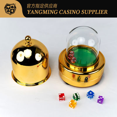 comprar Luxury VIP Club Poker Table Dedicated Bright Gold Intelligent Electric Dice Cup Factory Custom Intelligent Control Dice Cup para mesa de jogo Fabricação em linha