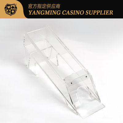 comprar Fully transparente espesso eixo de ferro personalizado 6-8 Decks de cartas Shuffler Baccarat jogar cartas Dealer Shoe Fabricação em linha