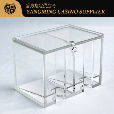 comprar Baccarat 8 pares caixa de cartões descartados acrílico transparente caixa de cartões de jogo de duas grades Fabricação em linha