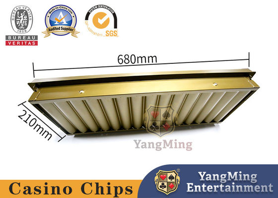 comprar Da tabela amarela de Chips Carrier Double Layer Gambling do metal da cor do ouro de 15 fileiras círculo de nylon Chips Set Float Fabricação em linha