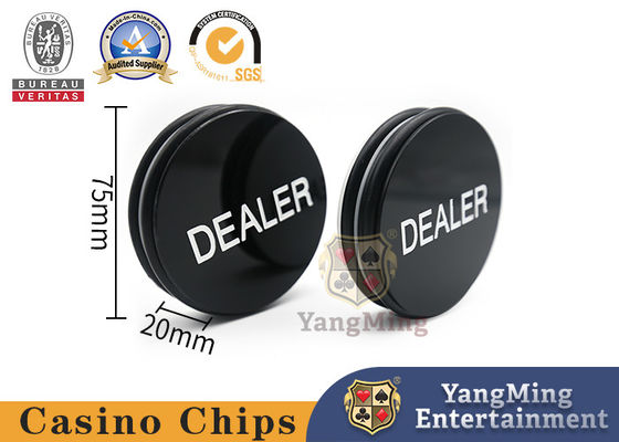 comprar Texas Deluxe Jumbo Negro Cristal Negro e Branco Gravação Dealer Botão Dealer Poker Table Fabricação em linha