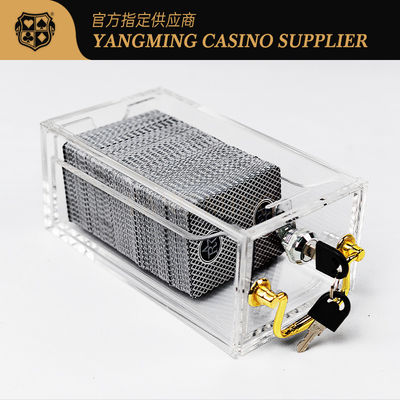 comprar Completamente transparente 8 baralhos Caixa de cartas Baccarat Poker Jogo de mesa Acrílico Engrossado com fechadura Fabricação em linha