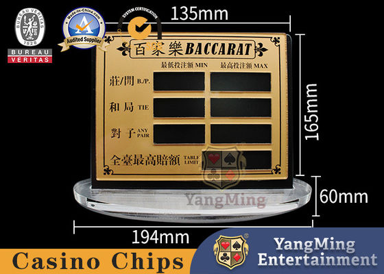 comprar O jogo de mesa acrílico transparente dourado do entretenimento do pôquer da bacará limitou o cartão vermelho Texas Chip Table Manual Digital Sign Fabricação em linha