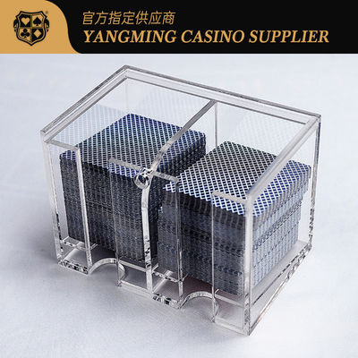 comprar Best Quality Cheap Acrylic 2 Compartment 8 Deck Discard Box Bacardi Discard Holder Casino Poker Discard Holder Fabricação em linha