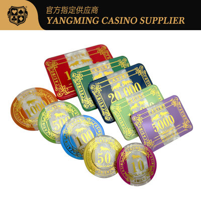 comprar 760 peças de fichas acrílicas criado de plástico de cristal poker baccarat fichas moedas Fabricação em linha