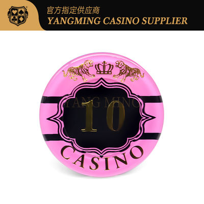 comprar Chips transparentes de cristal acrílico Clube Sala de xadrez Entretenimento Chips Baccarat Poker Chips de carimbo de tigre Fabricação em linha