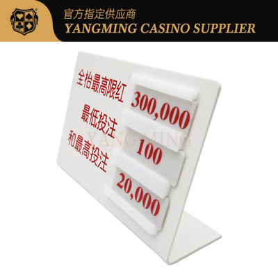 comprar Tabela de poker de baccarat Cartão de visualização Acessórios de balcão em forma de L para jogo de cassino Fabricação em linha