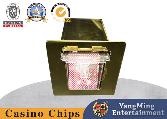 comprar Casino Baccarat Poker Table Top 8 Deck Metal Discard Holder Caixa Meio Botão Cartões de Jogo Discard Holder Fabricação em linha