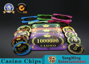 comprar Tabela de jogo Chip Coin da tabela do pôquer de Texas Acrylic Gold Stamping Chip da bacará Fabricação em linha