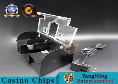 comprar 1 - Shuffler dedicado do cartão do pôquer do casino de 2 plataformas com tampa transparente do ferro do metal Fabricação em linha