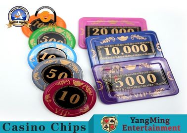comprar Os fabricantes fornecem a tela de seda acrílica 760 Crystal Chip Set With Aluminum Poker Chips Set Case Fabricação em linha