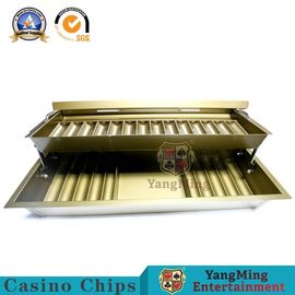 comprar 14 fileiras Dupla camada de cobre revestido Metal chip bandeja com tampa e Double Lock Casino Chips bandeja Fabricação em linha