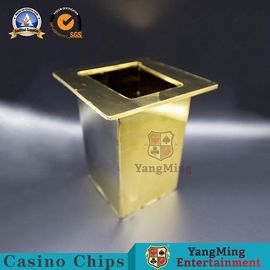 comprar Certificação do GV do suporte 10.5*10.5*17.5 do descarte do pôquer dos cartões de jogo do botão do metal meia Fabricação em linha