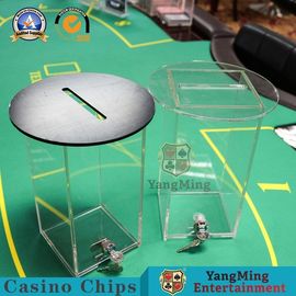 comprar Parte inferior redonda preta da caixa da gota do acrílico dos cartões de jogo da tabela do pôquer com fechamento do metal Fabricação em linha