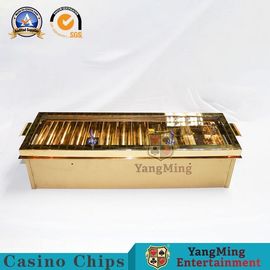 comprar Duas camadas da cor metálica do ferro de Chip Tray With Lid And Locks do casino dourado do titânio Fabricação em linha