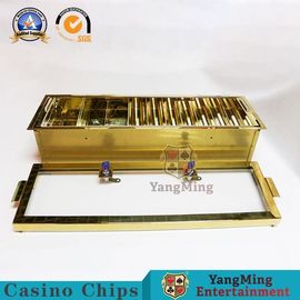 comprar Casino dourado Chip Tray Scalable Pull Dedicated Film do metal dobro dos assoalhos + pacote da caixa Fabricação em linha