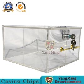 comprar Caixa acrílica de Toke da roleta do quadrado inteiramente transparente de Gamb/portador feito sob encomenda de Chips Box Cards Metal Lock do pôquer da tabela Fabricação em linha