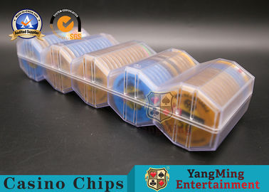 comprar As fileiras luxuosas de Chip Rack 100pcs 5 do pôquer em volta do estilo Chips Holder plástico gearam o flutuador do rombo Fabricação em linha