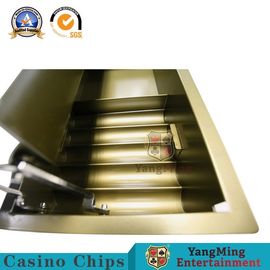 comprar Da tabela amarela de Chips Carrier Double Layer Gambling do metal da cor do ouro de 15 fileiras círculo de nylon Chips Set Float Fabricação em linha