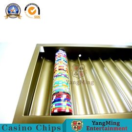 comprar um casino de jogo luxuoso Chip Tray do metal do ouro da camada 300-500Pcs 14g Clay Chips Holder Fabricação em linha