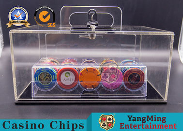 comprar Jogo de tabela acrílico metálico de Chip Case Full Transparent Baccarat do pôquer do ferro + do fechamento Fabricação em linha