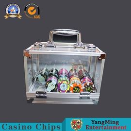 comprar Acrílico aberto dobro Chips Carrier Texas Poker Round Chips Handle With Metal Lock da liga de alumínio Fabricação em linha