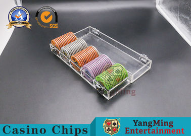 comprar Casino Chips Carrier With Lock de Clay Poker Chips Case Texas de 5 fileiras 280*85*65mm Fabricação em linha