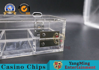 comprar costume do fechamento de 100pcs 46mm Clay Poker Chips Case Double transparente Fabricação em linha